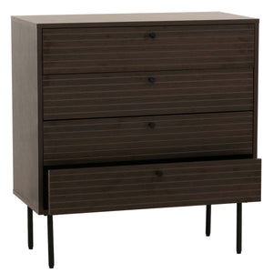Kommode Sideboard 4 Schubladen skandinavisch 85x80x40cm dunkelbraun