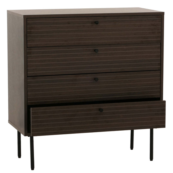 Kommode Sideboard 4 Schubladen skandinavisch 85x80x40cm dunkelbraun