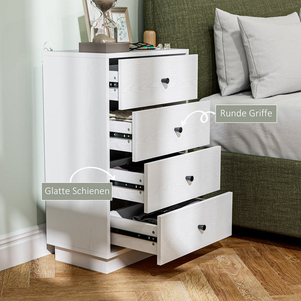 Kommode Sideboard Schrank modern mit 7 Schubladen Holz weiss