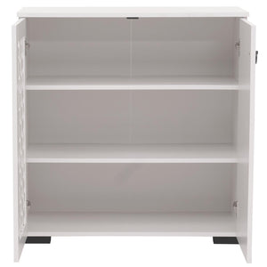 Kommode Sideboard Anrichte 3D-Flecht-Design 2 Türen 82x80x37cm weiss