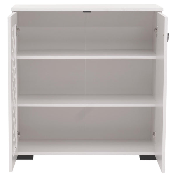 Kommode Sideboard Anrichte 3D-Flecht-Design 2 Türen 82x80x37cm weiss