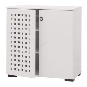 Kommode Sideboard Anrichte 3D-Flecht-Design 2 Türen 82x80x37cm weiss