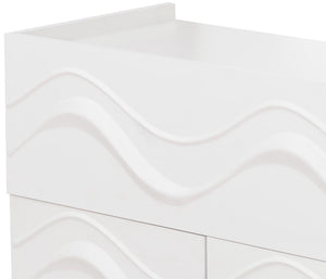 Kommode Sideboard Anrichte 3D-Wellen-Design Push-to-open 107x76x36cm weiss