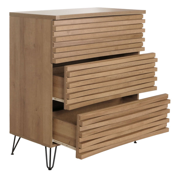 Kommode Sideboard Highboard 3D-Design 3 Schubladen 94x80x45cm natur