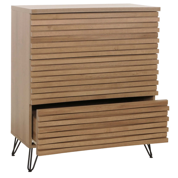 Kommode Sideboard Highboard 3D-Design 3 Schubladen 94x80x45cm natur