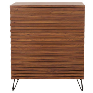 Kommode Sideboard Highboard 3D-Design 3 Schubladen 94x80x45cm Walnuss-Optik