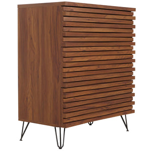 Kommode Sideboard Highboard 3D-Design 3 Schubladen 94x80x45cm Walnuss-Optik