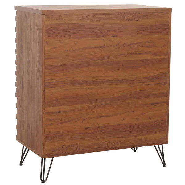 Kommode Sideboard Highboard 3D-Design 3 Schubladen 94x80x45cm Walnuss-Optik