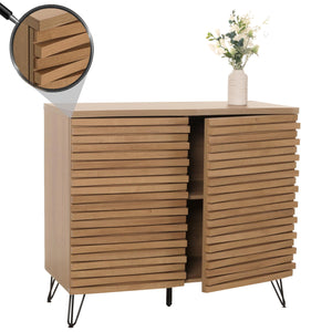 Kommode Sideboard Highboard 3D-Design Staufächer 85x95x45cm natur