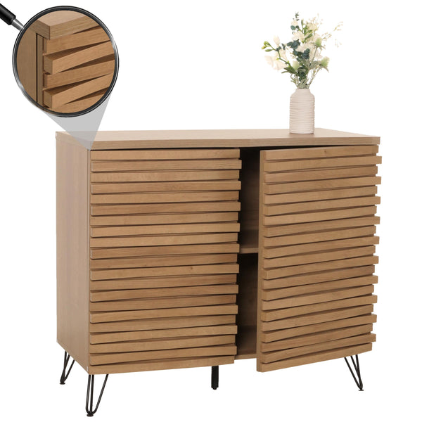 Kommode Sideboard Highboard 3D-Design Staufächer 85x95x45cm natur