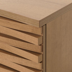 Kommode Sideboard Highboard 3D-Design Staufächer 85x95x45cm natur