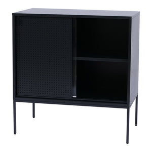 Kommode Sideboard Highboard Industrial Schiebetüren Metall 85x80x45cm schwarz
