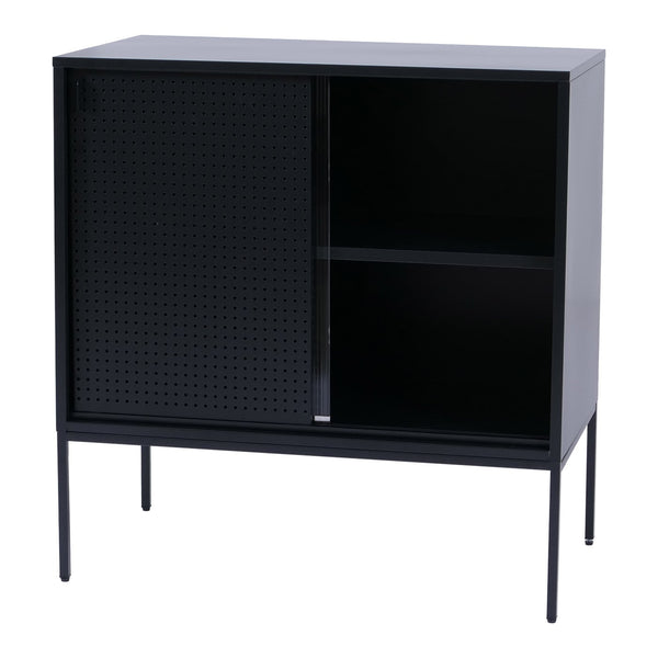 Kommode Sideboard Highboard Industrial Schiebetüren Metall 85x80x45cm schwarz