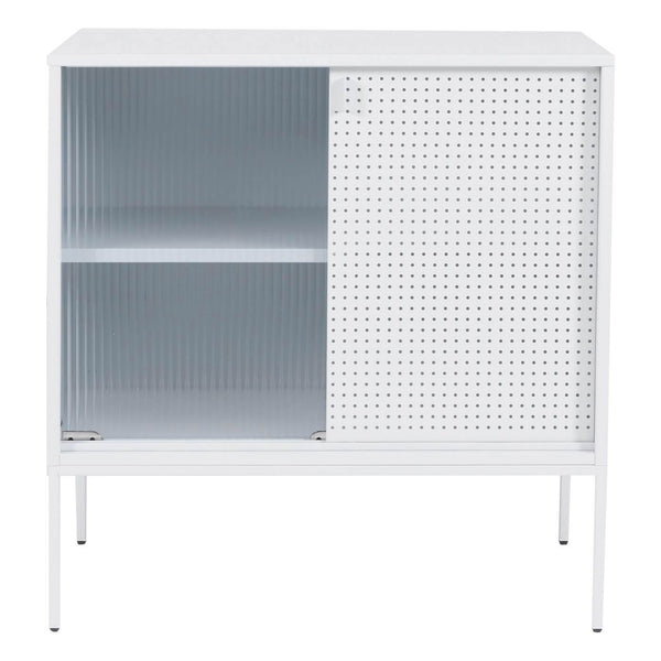 Kommode Sideboard Highboard Industrial Schiebetüren Metall 85x80x45cm weiss