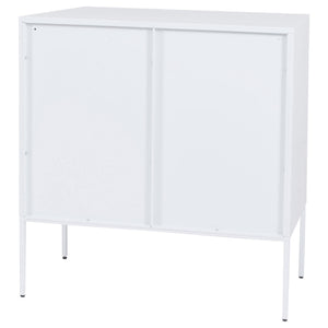 Kommode Sideboard Highboard Industrial Schiebetüren Metall 85x80x45cm weiss