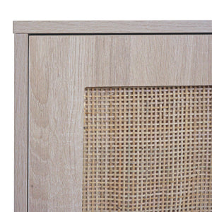 Kommode Sideboard Highboard Kubu Rattan Eiche-Optik