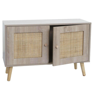 Kommode Sideboard Highboard Kubu Rattan Eiche-Optik