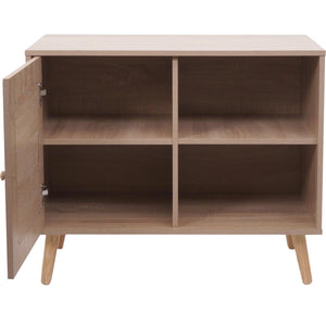 Kommode Sideboard Highboard Kubu Rattan 67x80x38cm Eiche-Optik