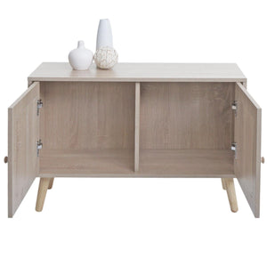 Kommode Sideboard Highboard Kubu Rattan Eiche-Optik