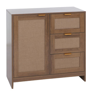 Kommode Sideboard Highboard Schubladen Staufach Leinenfront braun