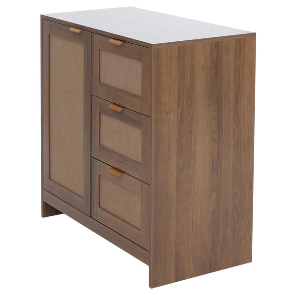 Kommode Sideboard Highboard Schubladen Staufach Leinenfront braun