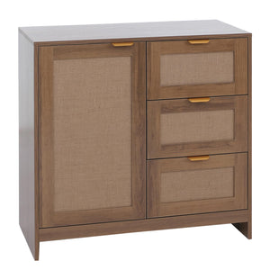 Kommode Sideboard Highboard Schubladen Staufach Leinenfront braun