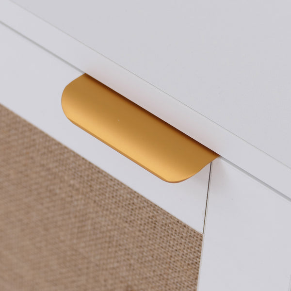 Kommode Sideboard Highboard Schubladen Staufach Leinenfront weiss