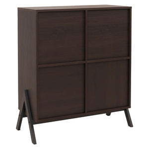 Kommode Sideboard Highboard Türen Staufächer 94x79x40cm Walnuss-Optik