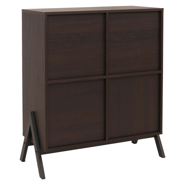 Kommode Sideboard Highboard Türen Staufächer 94x79x40cm Walnuss-Optik