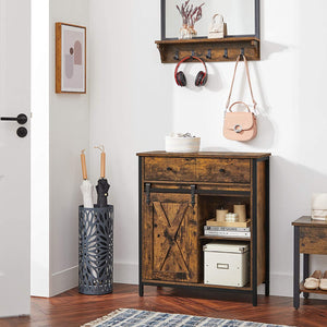 Kommode Sideboard Anrichte Industrie Rustikal Holz Braun Schwarz