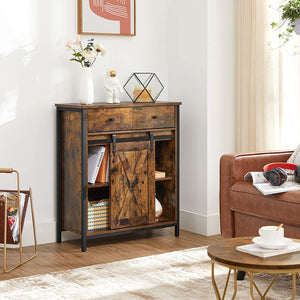 Kommode Sideboard Anrichte Industrie Rustikal Holz Braun Schwarz