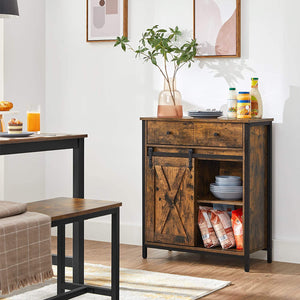 Kommode Sideboard Anrichte Industrie Rustikal Holz Braun Schwarz