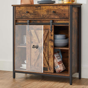 Kommode Sideboard Anrichte Industrie Rustikal Holz Braun Schwarz