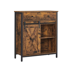 Kommode Sideboard Anrichte Industrie Rustikal Holz Braun Schwarz