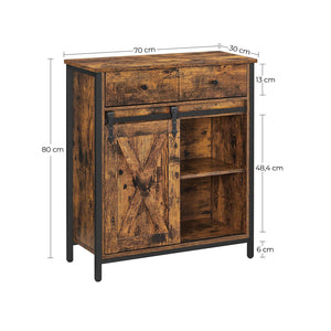 Kommode Sideboard Anrichte Industrie Rustikal Holz Braun Schwarz