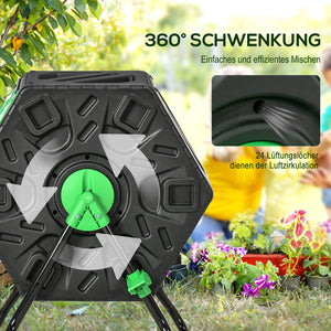 Komposter drehbar 65L aus Stahl und Kunststoff