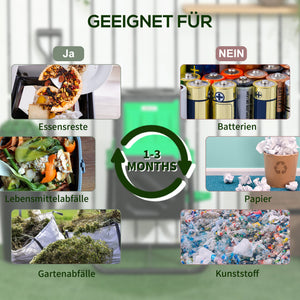 Komposter drehbar 65L aus Stahl und Kunststoff