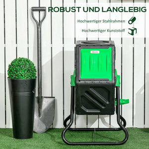 Komposter drehbar 65L aus Stahl und Kunststoff