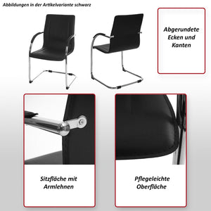 Konferenzstuhl Besucherstuhl Freischwinger creme