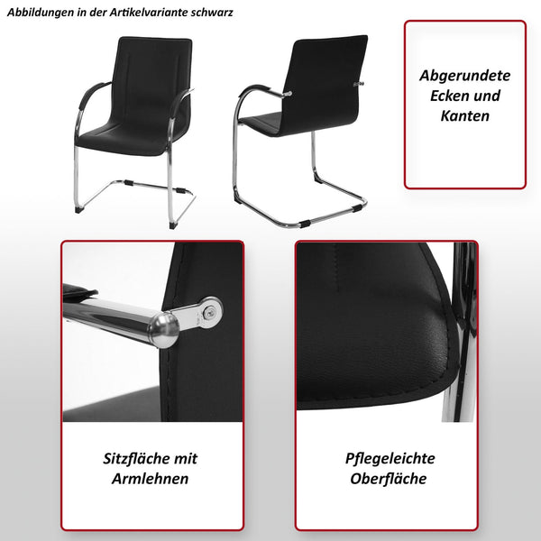 Konferenzstuhl Besucherstuhl Freischwinger creme