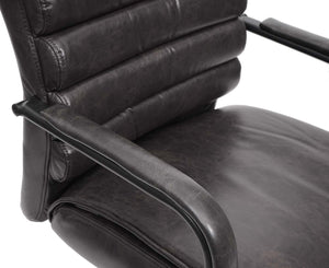 Konferenzstuhl Esszimmerstuhl Freischwinger Vintage Wildleder-Optik Metall schwarz