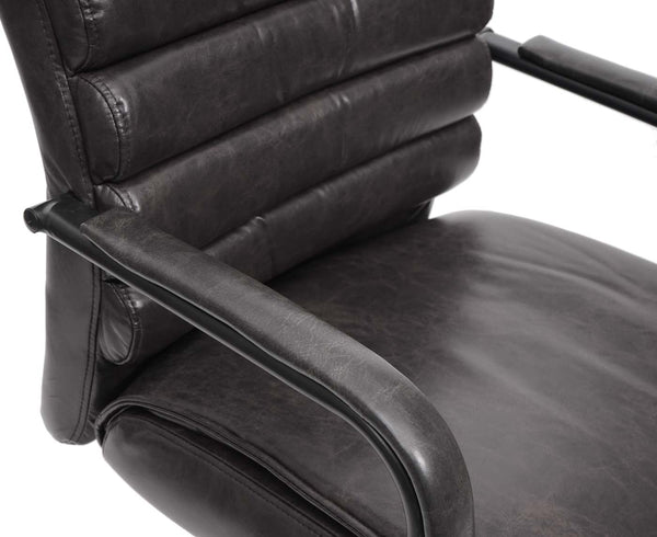 Konferenzstuhl Esszimmerstuhl Freischwinger Vintage Wildleder-Optik Metall schwarz