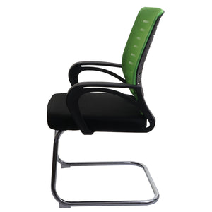 2er-Set Konferenzstühle grün. Freischwinger. 150kg. Stoff
