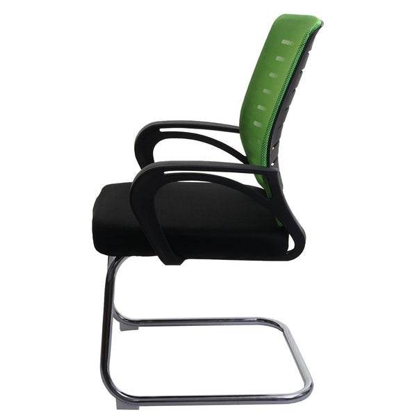 2er-Set Konferenzstühle grün. Freischwinger. 150kg. Stoff