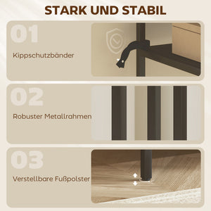 Konsolentisch schmal mit 3 Ablagen für Flur und Wohnzimmer 55cm