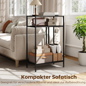 Konsolentisch schmal mit 3 Ablagen für Flur und Wohnzimmer 55cm