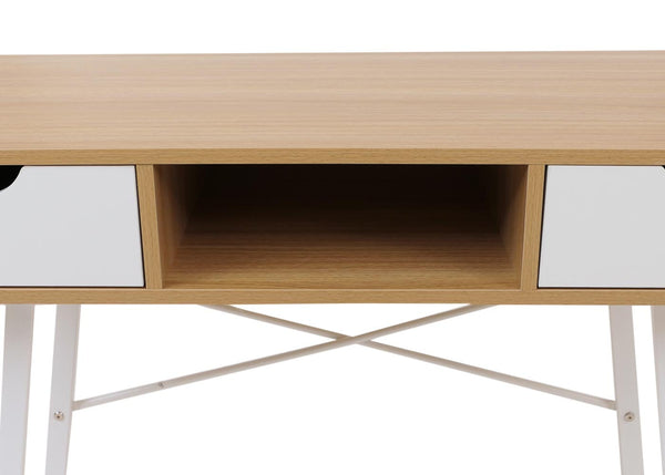 Konsolentisch Ablagentisch Beistelltisch 3D-Struktur 100x40cm naturbraun weiss