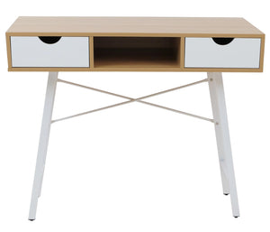 Konsolentisch Ablagentisch Beistelltisch 3D-Struktur 100x40cm naturbraun weiss