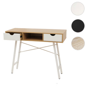 Konsolentisch Ablagentisch Beistelltisch 3D-Struktur 100x40cm naturbraun weiss