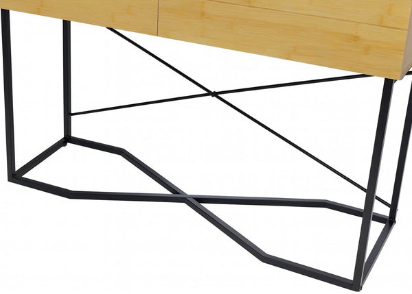 Konsolentisch Beistelltisch Ablagetisch Schublade Industrial 81x120x40cm Bambus-Optik
